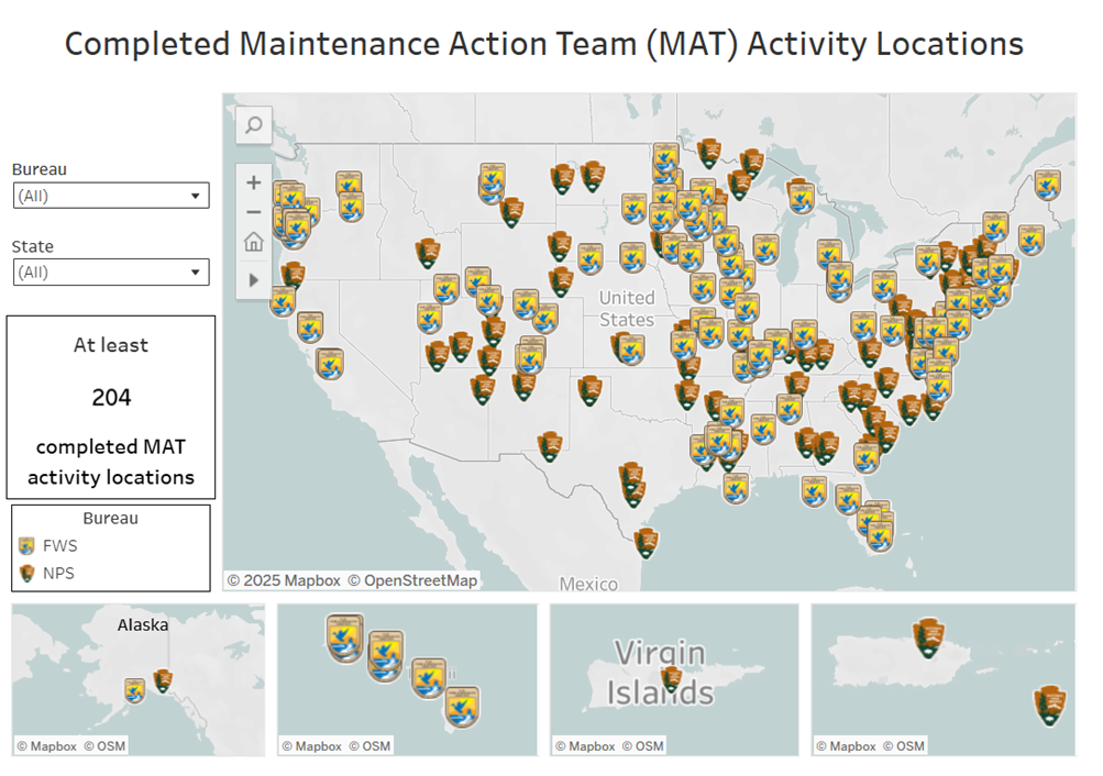 Map with project pinpoints