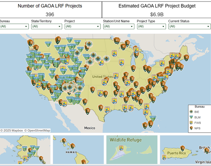 Project map with project pinpoints