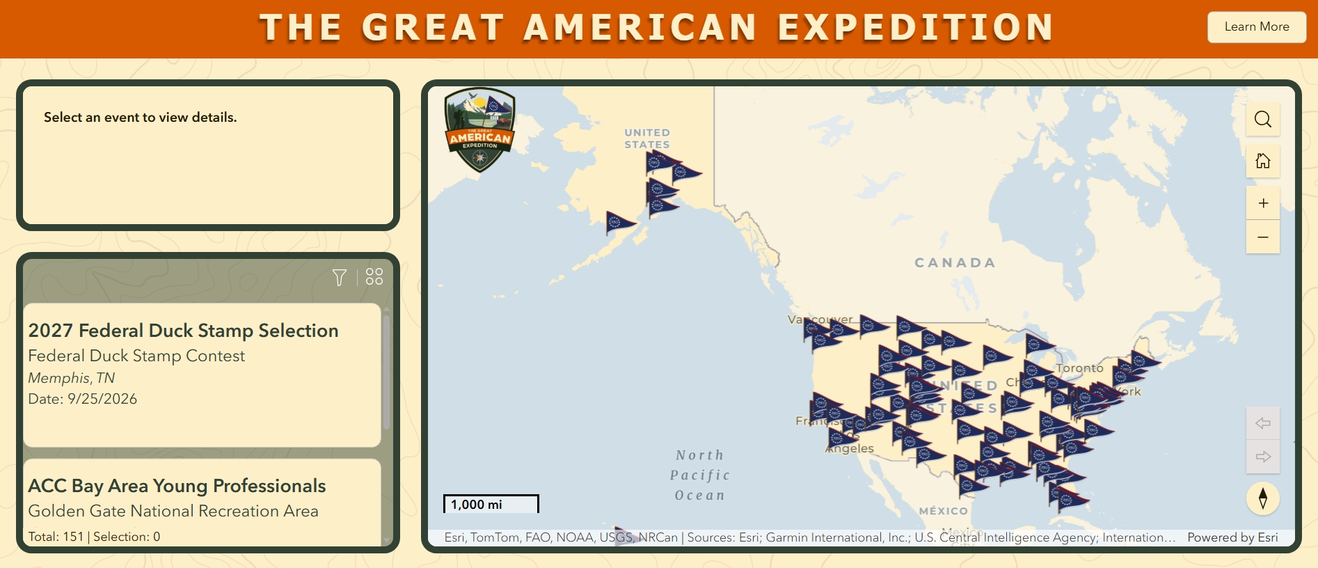 Screenshot of interactive map