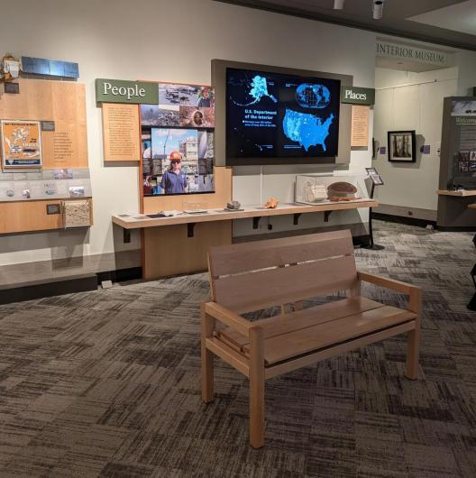 Section of the "People, Land & Water" exhibition at the Interior Museum 
