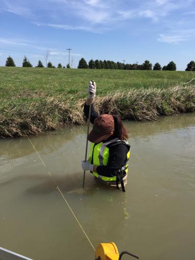 Stream sampling in the School Branch watershed.