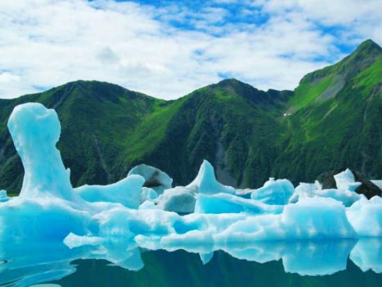 Bear Glacier Lagoon in Kenai Fjords National Park, Alaska