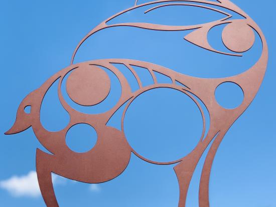 "Prairie Runner." Steel sculpture 36”x 38”. © Sean Rising Sun Flanagan. 
