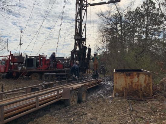 Construction area and removal of rusted equipment
