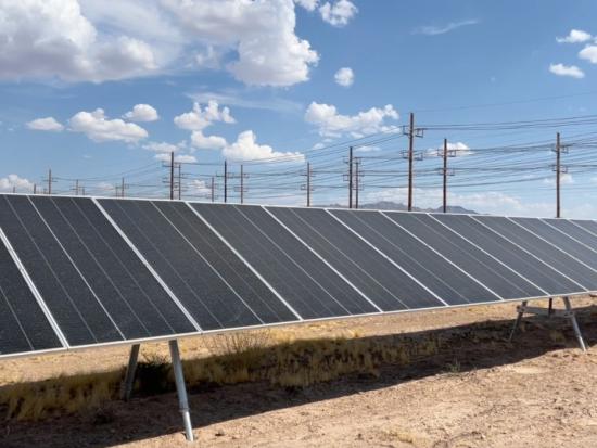 A solar power array in the Nevada desert.  