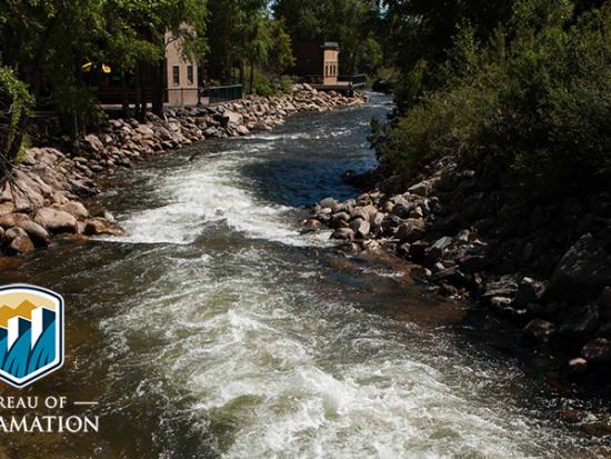 Flowing River with the Reclamation logo in the left corner of image. 