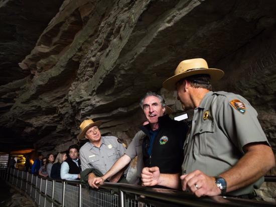 Secretary Burgum and Park Superintendent in Mammoth Cave NP
