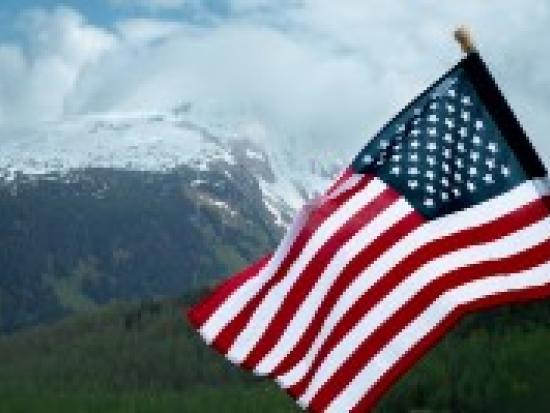 US Flag Kenai Fjords National Park