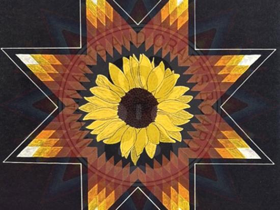Sunflower Star Quilt, Nancy Josephine Clark