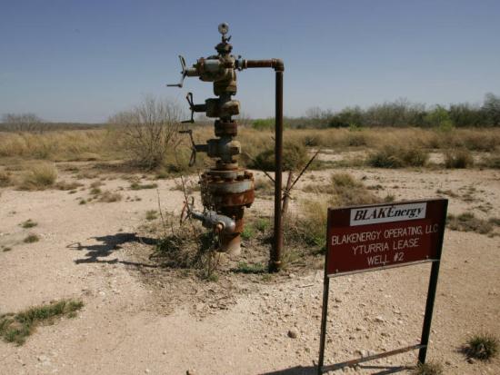 Abandoned gas well on refuge lands.
