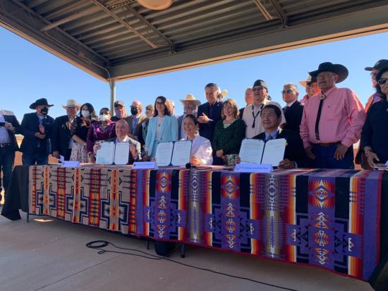 Secretary Haaland gathers with government officials and members of Tribal communities