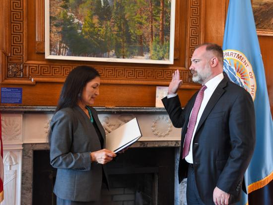 Secretary Haaland swears in Tommy Beaudreau.