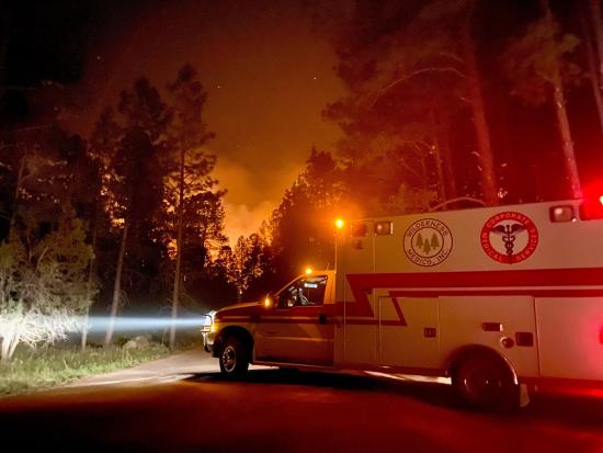 Photo showing medical support on the 2020 Tadpole Fire. 