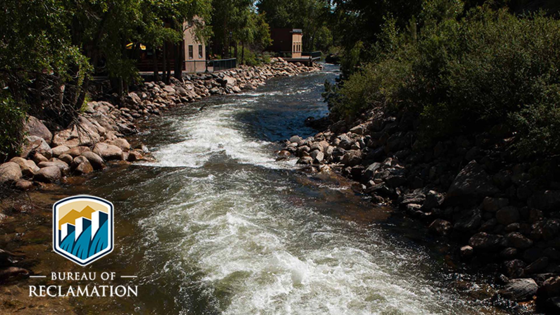 Flowing River with the Reclamation logo in the left corner of image. 