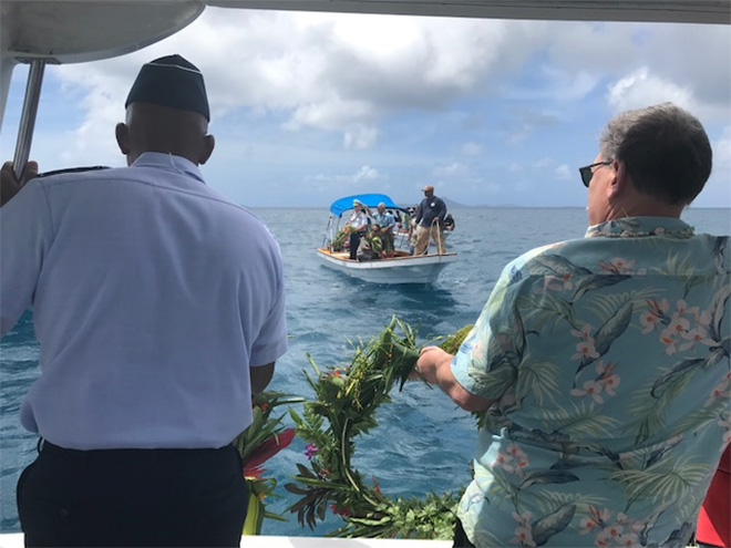 Gen. CQ Brown, Jr. and Assistant Secretary Domenech laid wreaths in Chuuk Lagoon to commemorate 75th anniversary of Operation Hailstone.
